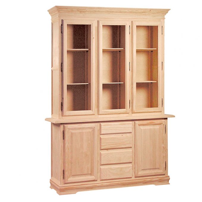 Librería 1,58 cm. madera pino crudo modelo Zócalo