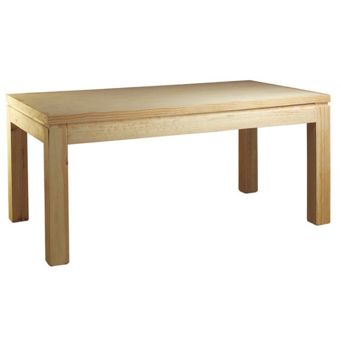 Mesa comedor fija 120, 140, 160 y 180 cm. madera pino crudo modelo Cantabria