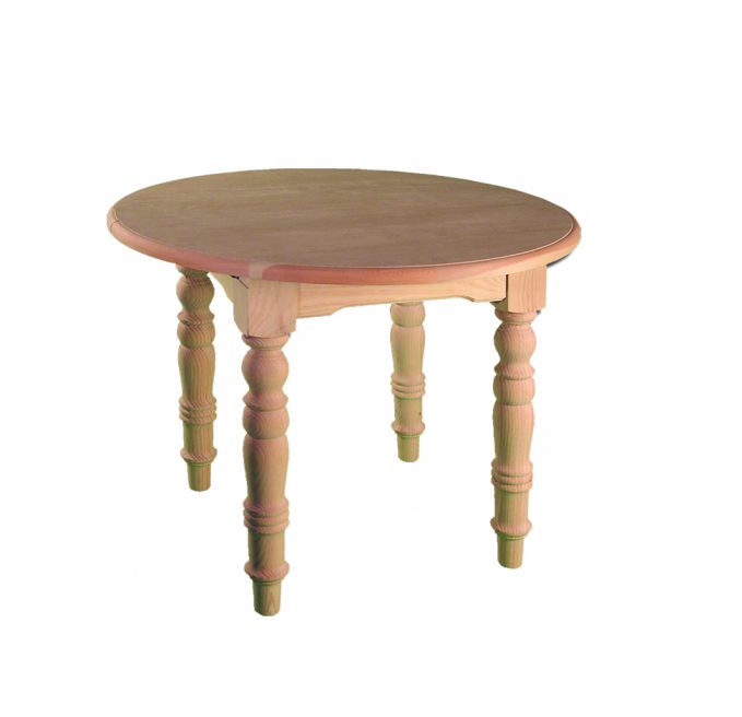 mesa redonda extensible 90, 100 y 110 cm. madera pino crudo