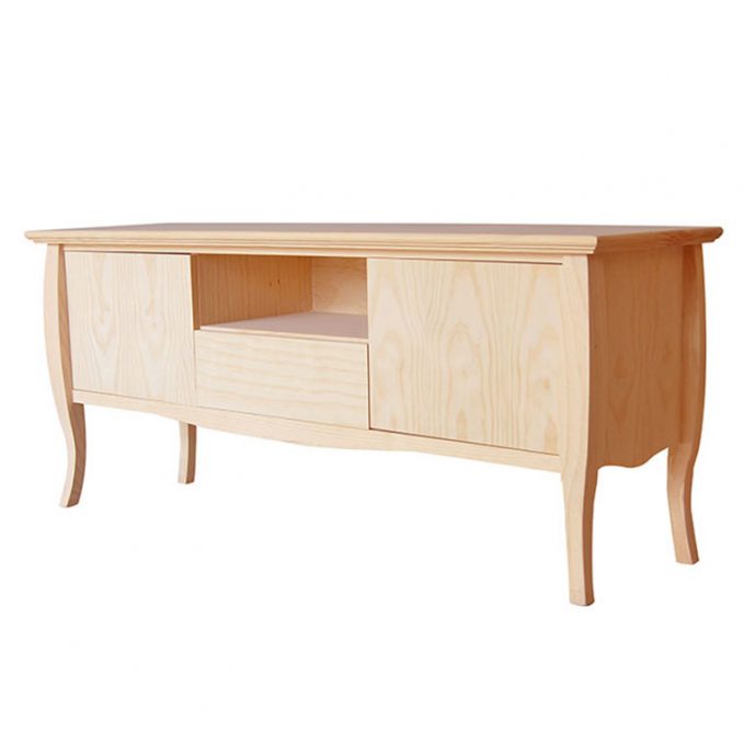 Mesa tv 140 cm. madera pino crudo modelo Inglés