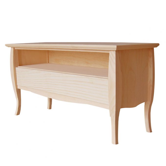 Mesa tv 120 cm. madera pino crudo modelo Inglés