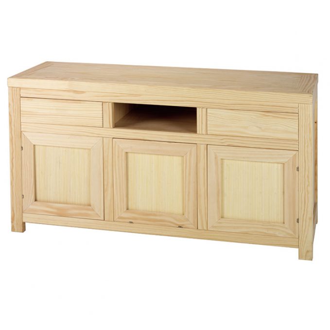 ▷ Mesa tv 120x60 cm. madera pino crudo modelo Austria, sin pintar