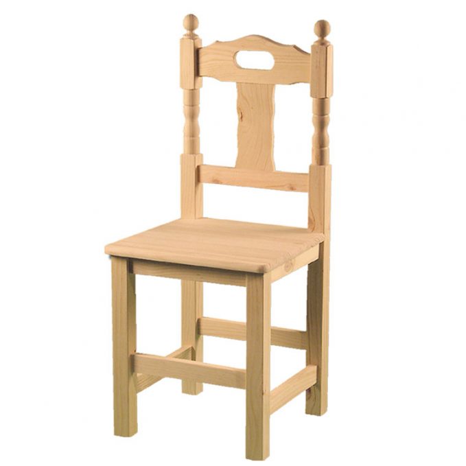 Silla modelo Asa asiento madera pino crudo