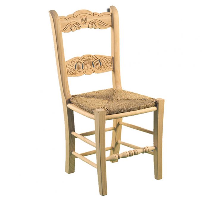 Silla modelo Calada asiento enea madera pino crudo