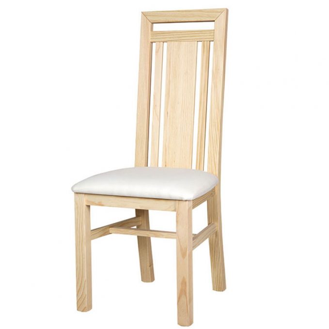 Silla modelo Rocio asiento pretapizado madera pino crudo