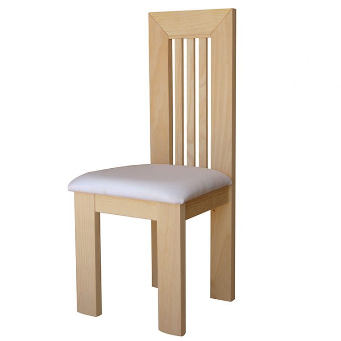 Silla modelo Teruel asiento pretapizado madera pino crudo