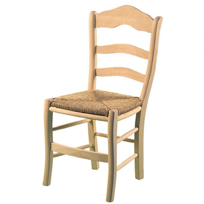 Silla modelo Úbeda asiento enea madera pino crudo