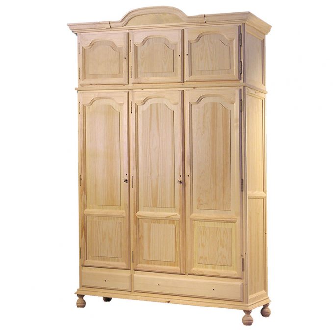 Armario 2, 3 y 4 puertas madera pino crudo modelo Resercado